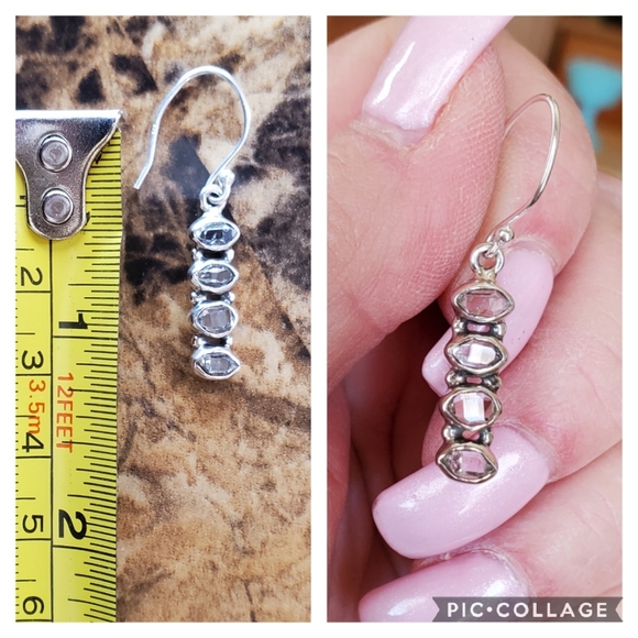 Genuine Herkimer Diamond Earrings - Picture 5 of 5